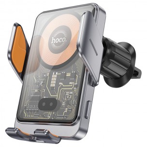 Автодержатель с БЗУ Hoco HW7 Transparent Discovery Edition (air outlet) Metal gray Автодержатель с БЗУ Hoco HW7 Transparent Discovery Edition (air outlet) Metal gray
