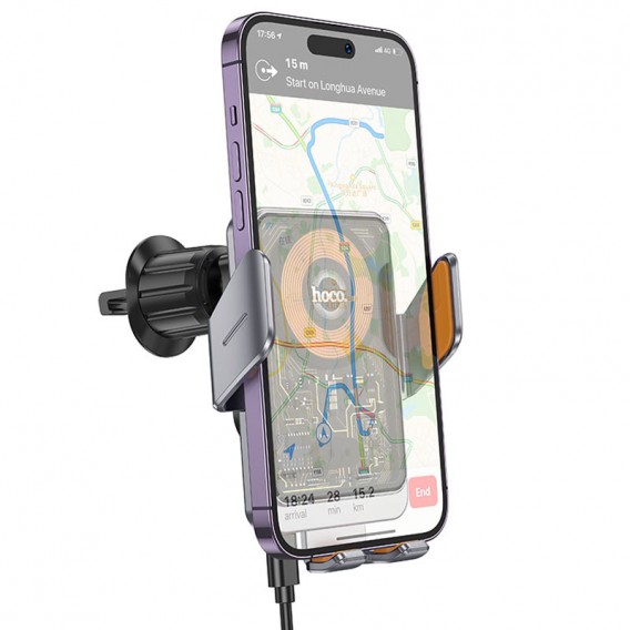 Автотримач з БЗП Hoco HW7 Transparent Discovery Edition (air outlet) Metal gray Автотримач з БЗП Hoco HW7 Transparent Discovery Edition (air outlet) Metal gray