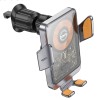 Автотримач з БЗП Hoco HW7 Transparent Discovery Edition (air outlet) Metal gray
