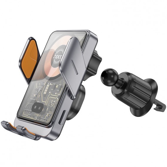 Автотримач з БЗП Hoco HW7 Transparent Discovery Edition (air outlet) Metal gray Автотримач з БЗП Hoco HW7 Transparent Discovery Edition (air outlet) Metal gray