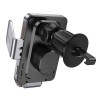 Автотримач з БЗП Hoco HW7 Transparent Discovery Edition (air outlet) Metal gray