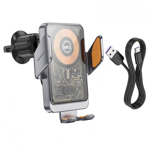 Автотримач з БЗП Hoco HW7 Transparent Discovery Edition (air outlet) Metal gray Автотримач з БЗП Hoco HW7 Transparent Discovery Edition (air outlet) Metal gray