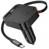 АЗП Hoco NZ18 Guardian PD65W with retractable cable (1USB-A/2C) Black АЗП Hoco NZ18 Guardian PD65W with retractable cable (1USB-A/2C) Black