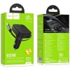 АЗП Hoco NZ18 Guardian PD65W with retractable cable (1USB-A/2C) Black