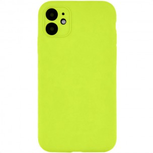 Чохол Silk Full Camera Protective (AA) NO LOGO для Apple iPhone 12 (6.1") Кислотно-зелений / Acid Green