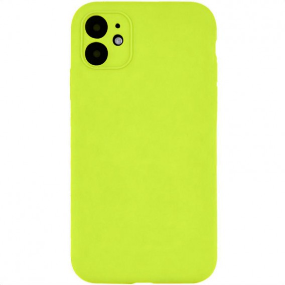 Чохол Silk Full Camera Protective (AA) NO LOGO для Apple iPhone 12 (6.1") Кислотно-зелений / Acid Green
