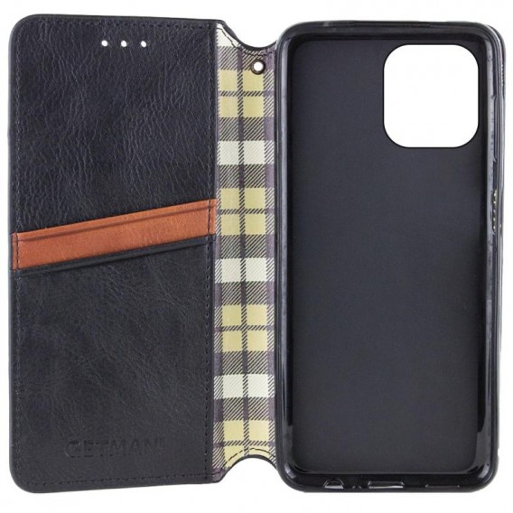 Шкіряний чохол-книжка GETMAN Cubic (PU) для Apple iPhone 12 Pro / 12 (6.1") Чорний