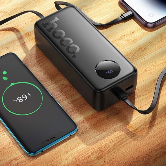 Портативний ЗП Power Bank Hoco J132B Sabio 22.5W+PD20W with 3 cables 30000 mAh Black Портативний ЗП Power Bank Hoco J132B Sabio 22.5W+PD20W with 3 cables 30000 mAh Black