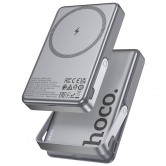 Портативний ЗП Power Bank Hoco Q36A Sunlight magnetic suction+holder PD20W з БЗП 10000 mAh Metal grey