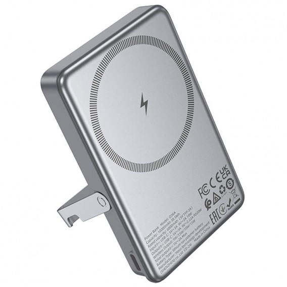 Портативний ЗП Power Bank Hoco Q36A Sunlight magnetic suction+holder PD20W з БЗП 10000 mAh Metal grey Портативний ЗП Power Bank Hoco Q36A Sunlight magnetic suction+holder PD20W з БЗП 10000 mAh Metal grey