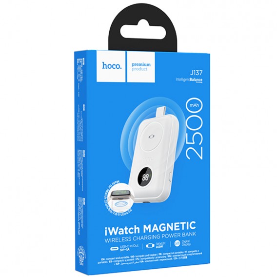 Портативний ЗП Power Bank Hoco J137 for Apple Watch 2.5W 2500 mAh White Портативний ЗП Power Bank Hoco J137 for Apple Watch 2.5W 2500 mAh White