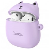 Беспроводные TWS наушники Hoco EW45 Cat Case Lilac Cat Беспроводные TWS наушники Hoco EW45 Cat Case Lilac Cat
