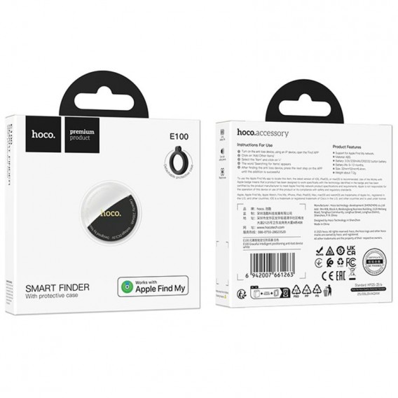 Трекер Hoco E100 Mini Finder 230 mAh Black Трекер Hoco E100 Mini Finder 230 mAh Black
