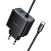 МЗП Hoco C164A New PD30W+QC3.0 (1USB-A/1C) + встроенный кабель Type-C Black