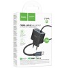 МЗП Hoco C164A New PD30W+QC3.0 (1USB-A/1C) + встроенный кабель Type-C Black