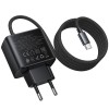 МЗП Hoco C164A New PD30W+QC3.0 (1USB-A/1C) + встроенный кабель Type-C Black