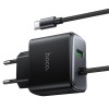 МЗП Hoco C164A New PD30W+QC3.0 (1USB-A/1C) + встроенный кабель Type-C Black