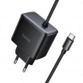 МЗП Hoco C163A New PD25W (1USB-C) + встроенный кабель Type-C Black МЗП Hoco C163A New PD25W (1USB-C) + встроенный кабель Type-C Black