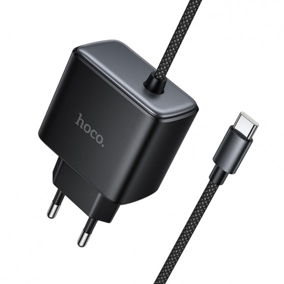 МЗП Hoco C163A New PD25W (1USB-C) + встроенный кабель Type-C Black МЗП Hoco C163A New PD25W (1USB-C) + встроенный кабель Type-C Black