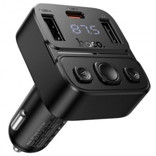 АЗП FM модулятор Hoco E87 Delta 35W (1USB-A/1C) Black АЗП FM модулятор Hoco E87 Delta 35W (1USB-A/1C) Black
