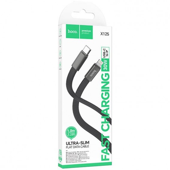 Дата кабель Hoco X125 Exceso Type-C to Lightning 30W (1m) Black Дата кабель Hoco X125 Exceso Type-C to Lightning 30W (1m) Black