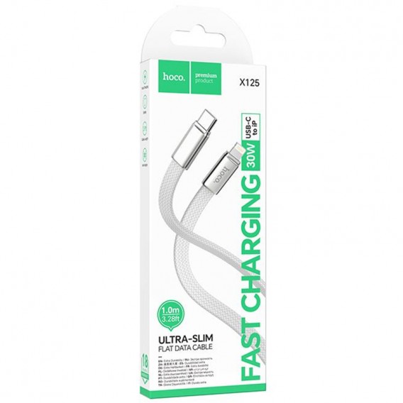 Дата кабель Hoco X125 Exceso Type-C to Lightning 30W (1m) White Дата кабель Hoco X125 Exceso Type-C to Lightning 30W (1m) White