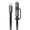 Дата кабель Hoco X125 Surplus 2in1 Type-C to Lightning/Type-C 60W (1m) Black