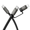 Дата кабель Hoco X125 Surplus 2in1 Type-C to Lightning/Type-C 60W (1m) Black