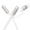 Дата кабель Hoco X125 Surplus 2in1 Type-C to Lightning/Type-C 60W (1m) White