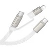 Дата кабель Hoco X125 Surplus 2in1 Type-C to Lightning/Type-C 60W (1m) White