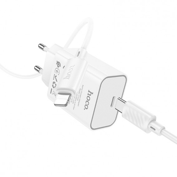 МЗП Hoco C143A Benefit PD20W (1USB-C) + кабель Type-C to Lightning White МЗП Hoco C143A Benefit PD20W (1USB-C) + кабель Type-C to Lightning White