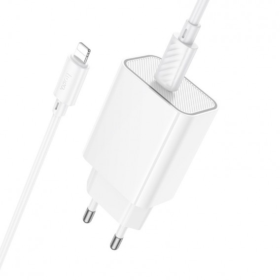 МЗП Hoco C143A Benefit PD20W (1USB-C) + кабель Type-C to Lightning White МЗП Hoco C143A Benefit PD20W (1USB-C) + кабель Type-C to Lightning White