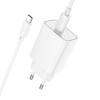 МЗП Hoco C143A Benefit PD20W (1USB-C) + кабель Type-C to Type-C White