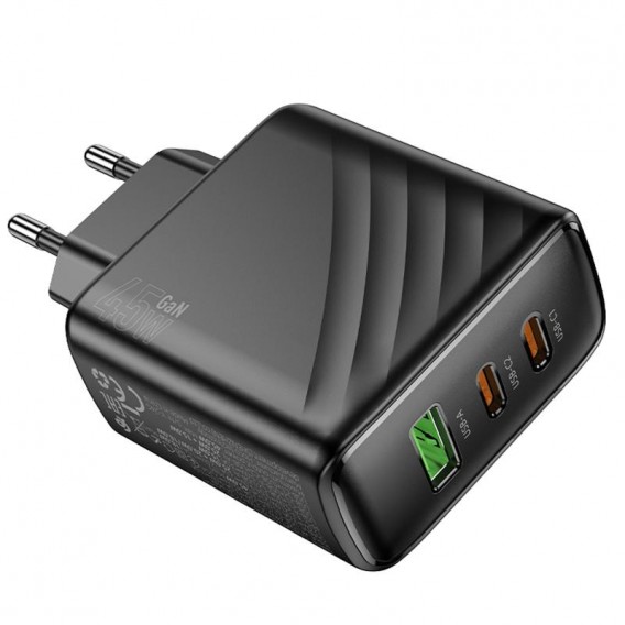 МЗП Hoco CS26A Article PD45W (1USB-A/2C) Black