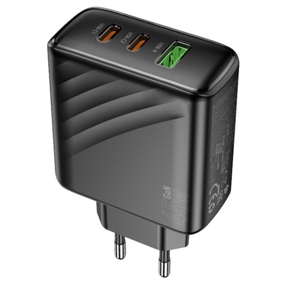 МЗП Hoco CS26A Article PD45W (1USB-A/2C) Black