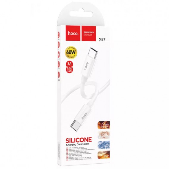 Дата кабель Hoco X87 Magic Type-C to Type-C PD 60W (1m) White Дата кабель Hoco X87 Magic Type-C to Type-C PD 60W (1m) White