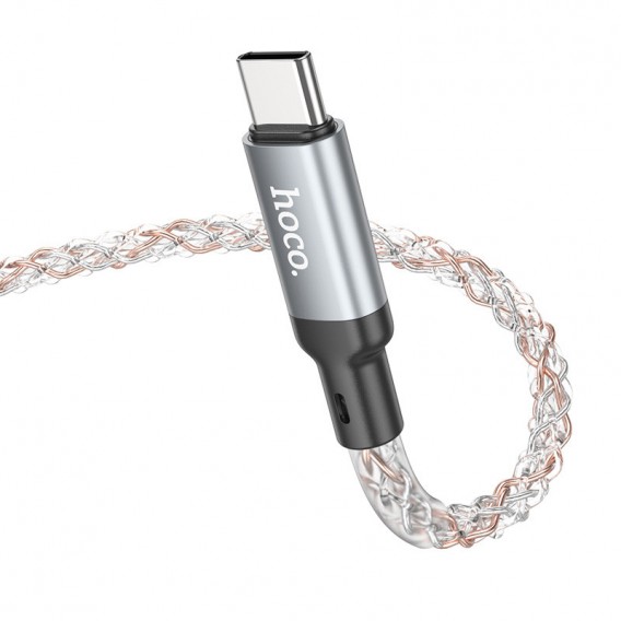 Дата кабель Hoco U112 Shine Type-C to Type-C 60W (1m) Gray Дата кабель Hoco U112 Shine Type-C to Type-C 60W (1m) Gray