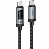 Кабель Hoco U148 Lord USB-C - USB-C, 1.2 m, 240 W, з OLED-дисплеєм, чорний Кабель Hoco U148 Lord USB-C - USB-C, 1.2 m, 240 W, з OLED-дисплеєм, чорний