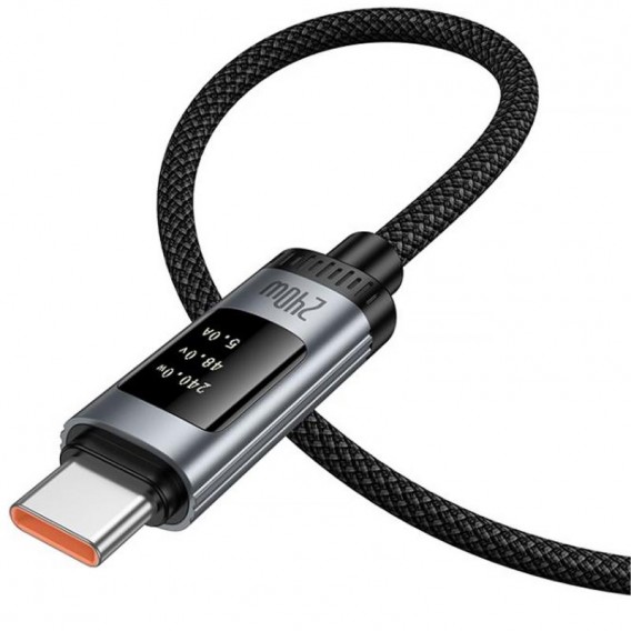 Дата кабель Hoco U148 Lord with display Type-C to Type-C 240W (1.2m) Black