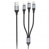 Кабель Hoco X102 Fresh 3-в-1 USB-A - Lightning / Micro-USB / USB-C, 1 m, черный Кабель Hoco X102 Fresh 3-в-1 USB-A - Lightning / Micro-USB / USB-C, 1 m, черный