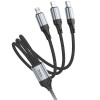Дата кабель Hoco X102 Fresh 3in1 USB to Lightning + MicroUSB + Type-C (1m) Black