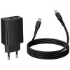 МЗП Hoco CS95A Leader PD30W+QC3.0 (1USB-A/1C) + кабель Type-C to Type-C Black