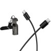 Дата кабель Hoco X126 Experto Type-C to Type-C 60W + Phone Holder & Lanyard (0.35m) Black
