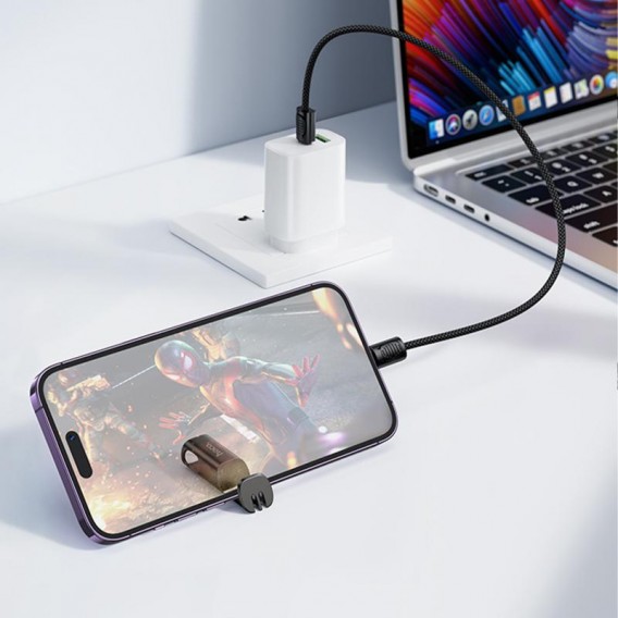 Дата кабель Hoco X126 Experto Type-C to Type-C 60W + Phone Holder & Lanyard (0.35m) Black Дата кабель Hoco X126 Experto Type-C to Type-C 60W + Phone Holder & Lanyard (0.35m) Black