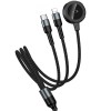 Дата кабель Hoco CW64 3in1 Type-C to iWatch/Lightning/Type-C 15W (1.2m) Black
