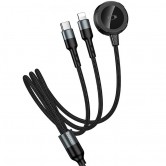Дата кабель Hoco CW64 3in1 Type-C to iWatch/Lightning/Type-C 15W (1.2m) Black Дата кабель Hoco CW64 3in1 Type-C to iWatch/Lightning/Type-C 15W (1.2m) Black