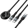Дата кабель Hoco CW64 3in1 Type-C to iWatch/Lightning/Type-C 15W (1.2m) Black