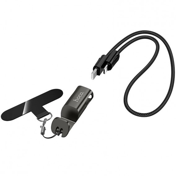 Дата кабель Hoco X126 Experto Type-C to Lightning 30W + Phone Holder & Lanyard (0.35m) Black Дата кабель Hoco X126 Experto Type-C to Lightning 30W + Phone Holder & Lanyard (0.35m) Black