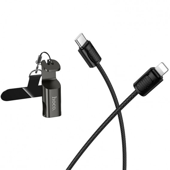 Дата кабель Hoco X126 Experto Type-C to Lightning 30W + Phone Holder & Lanyard (0.35m) Black Дата кабель Hoco X126 Experto Type-C to Lightning 30W + Phone Holder & Lanyard (0.35m) Black