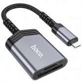 Картридер Hoco UA25 2in1 Lightning Metal gray Картридер Hoco UA25 2in1 Lightning Metal gray
